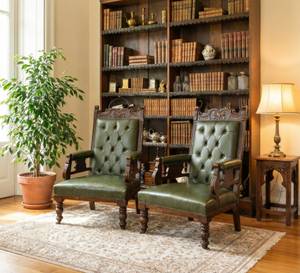 Leather armchairs (pair) thumbnail 1