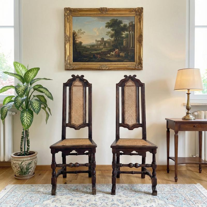 Two thrones in Vienna straw - 1840 c.