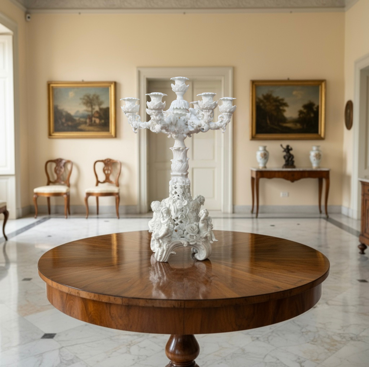 Antique and large Meissen porcelain candelabrum — 1