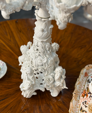 Antique and large Meissen porcelain candelabrum thumbnail 3