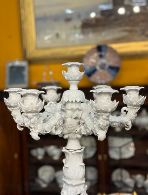 Antique and large Meissen porcelain candelabrum thumbnail 5