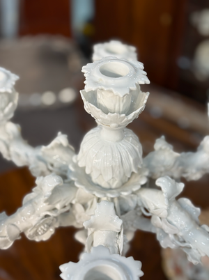 Antique and large Meissen porcelain candelabrum thumbnail 4