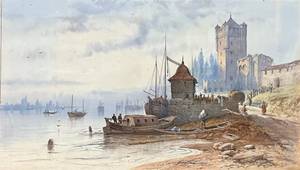 Landscape watercolor - 98 x 143 cm thumbnail 4