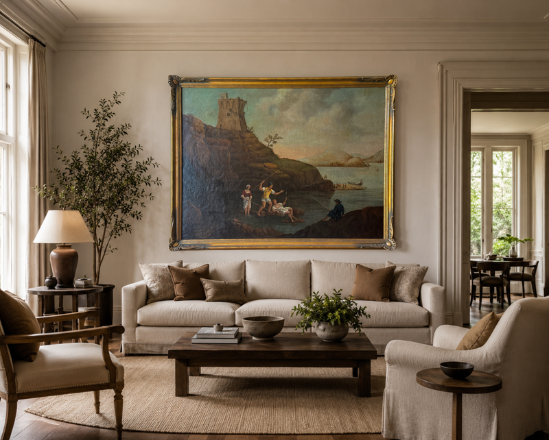 Italian "Capriccio" oil on canvas - 157 x 120 cm
