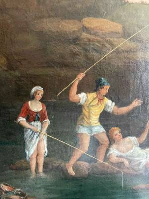 Italian "Capriccio" oil on canvas - 157 x 120 cm thumbnail 4